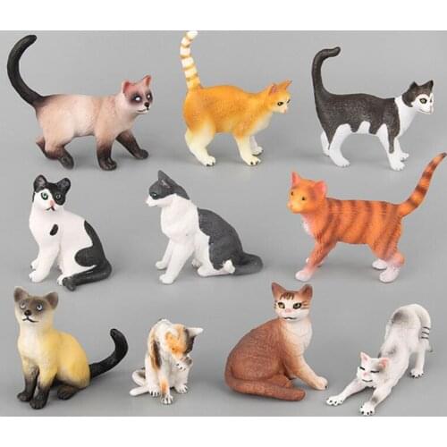 Cat Simulation Toys Kids Childrens Pet Model Kitten Figures Animals Mini Action Figures Toys Gifts Home Decor Cats Figurine Gift