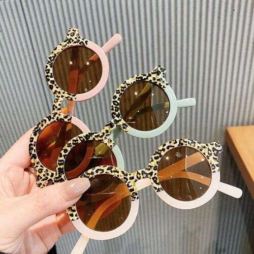 Ins Leopard Round Sunglasses Chirldren Sunglasses Baby Shades Goggles Childrens Infants Outdoor Beach Protection For Kids
