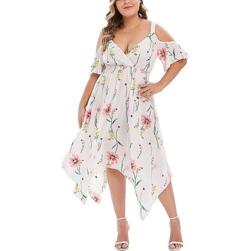 Summer Dress Womens Fashion Print Chiffon Suspender Dress Slim Fit Dress Summer Plus Size Dress Vestidos Mujer Verano 2021