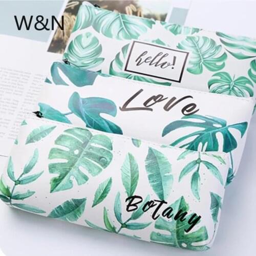 Kawaii Turtle Leaf Pencil Case School Pencil Case for Girls School Supplies Stationery Leather Pencil Box Bag Pencilcase Tools