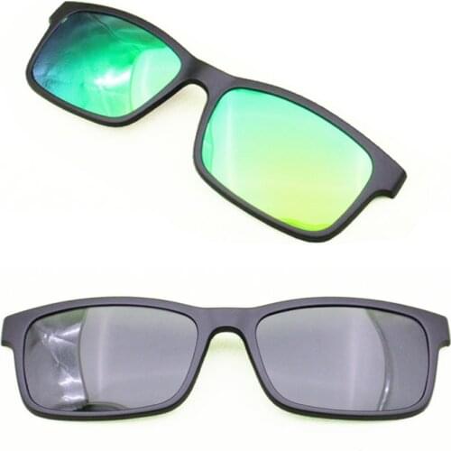 Model No 007 single clipping TAC polarized rectangle sunglasses lenses for myopia hyperopia eyeglasses extra clip on sunlens