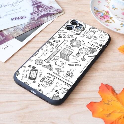 For iPhone Sherlock Collage Color Print Soft Matt Apple iPhone Case