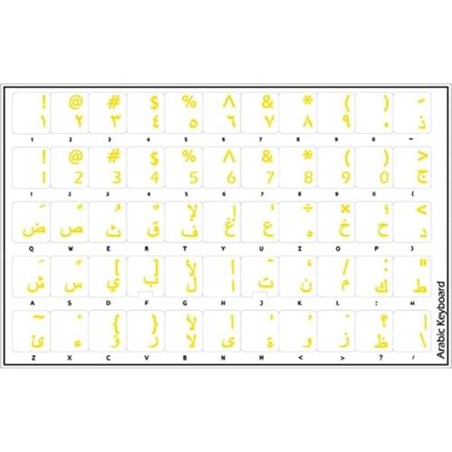 2pcs Arabic Keyboard Stickers Transparent with Letters for Any Laptop Computer PC Desktop Notebook wholesales