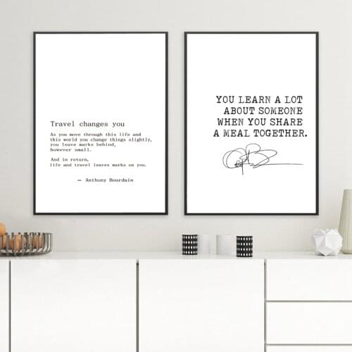 Anthony Bourdain Foodie Quotes Posters and Prints Kitchen Wall Decor ,Cooking Saying Canvas Painting Restaurant Art Decoration