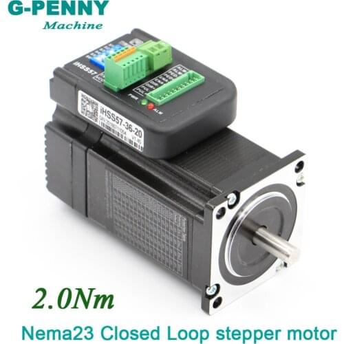 New! Closed Loop Stepper motor Nema23 57x76mm 2.0Nm 8mm 285Oz-in 5.0A 36v Hybrid Integrated Stepper Servo Motor with driver