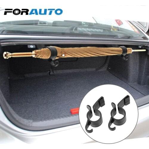FORAUTO 2pcs Umbrella Holder Clip Hooks Auto Trunk Organizer Car Rear Trunk Mounting Bracket Towel Hook Umbrella Hanging Clamp