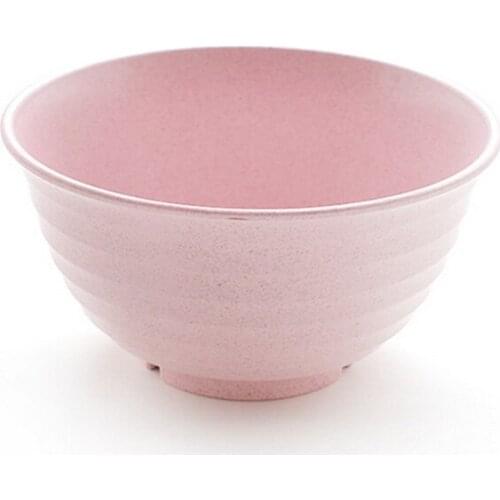 1 Piece Pink Eco-friendly Bowl Kitchen Tableware Soup Rice Salad Cereal Noodles Container for Home Restaurant