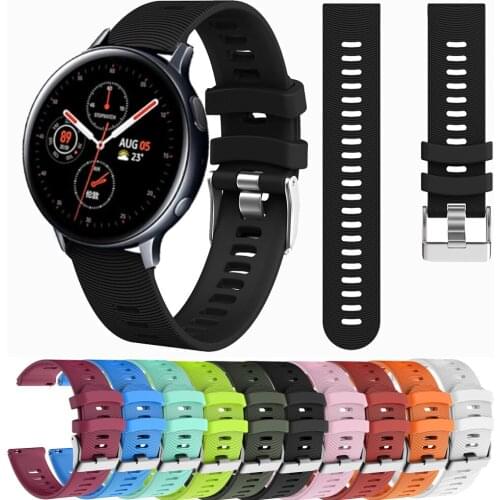 For Samsung Galaxy Watch Active 2 40mm 44mm Watchband 20mm Sport Silicone Wristband For Amazfit GTS 2 Mini Bip U Pro ремешок