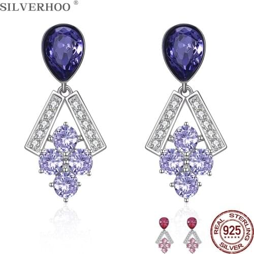 SILVERHOO Earrings With Stones