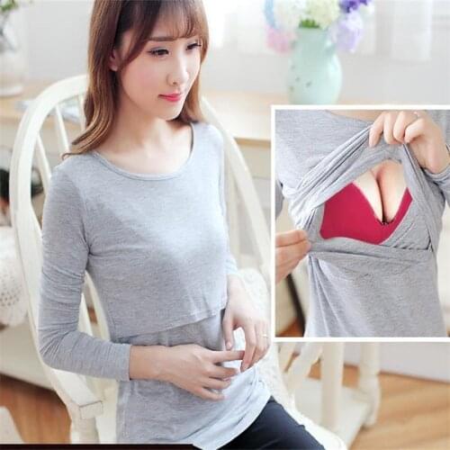 Maternity Top cotton nursing clothing Breastfeeding T-shirt for pregnant women Top pregnancy clothes New 2021