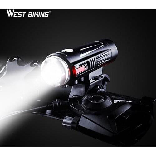 WEST BIKING Bicycle Full-Waterproof Light Double Spot USB Charging MTB Road Bike Handlebar Flashlight Cycling Front Lights
