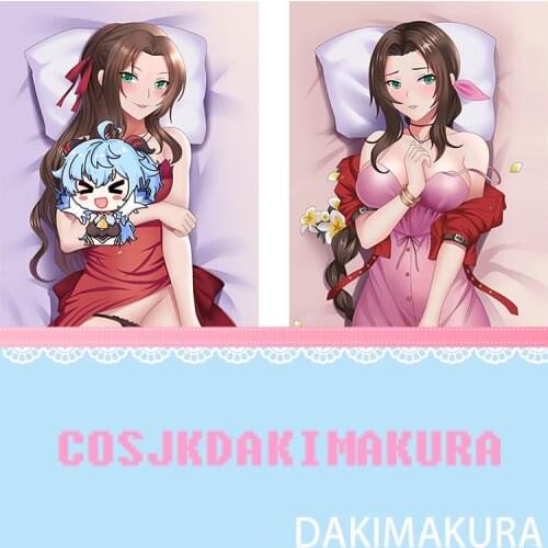 Japan Anime Dakimakura FINAL FANTASY Aerith Gainsborough HD Print Pillowcase Body Hugging Pillow Cover Case Room Decorate Kwaii