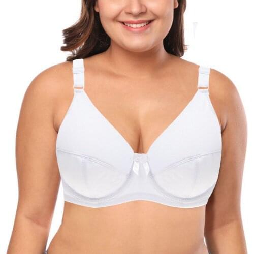 YANDW 3/4 cup big bust bras women sexy lingerie everyday plus size 36 38 40 42 44 46 48 C E underwire adjusted Unlined bralette