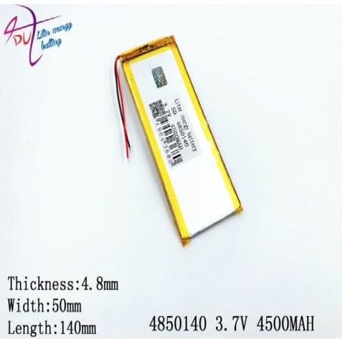 1pcs [SD] 4850140 3.7V 4500MAH 5050140 Polymer lithium ion / Li-ion battery for TOY,POWER BANK,GPS,mp3,mp4,cell phone,speaker