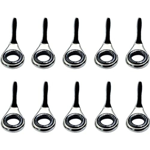 10pcs Stainless Steel Fishing Rod Guides Fishing Rod Tip Repair Tools