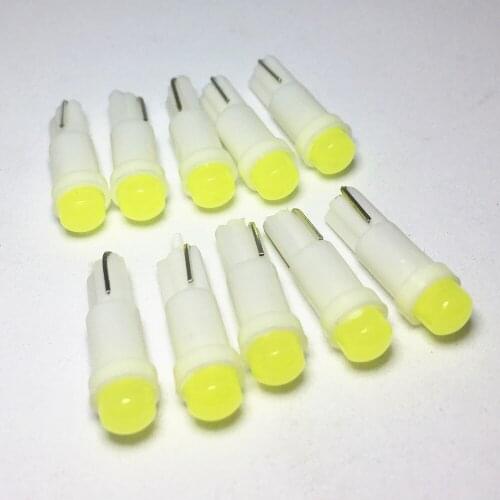 100pcs car dashboard T5 LED 1 SMD Light Ceramic Warning Indicator Car Auto Side Wedge Light Led Instrument Ceramic Bulb DC 12V