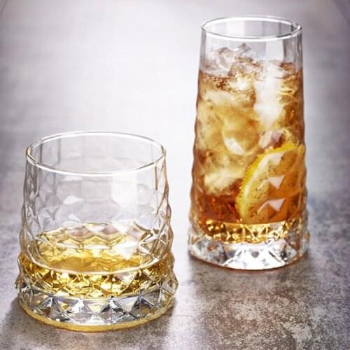 320ml/Whisky Tumbler Whiskey Crystal Glass Old-Fashioned Cup Beer Flower Cups Glass Heat-resistant Shot cups