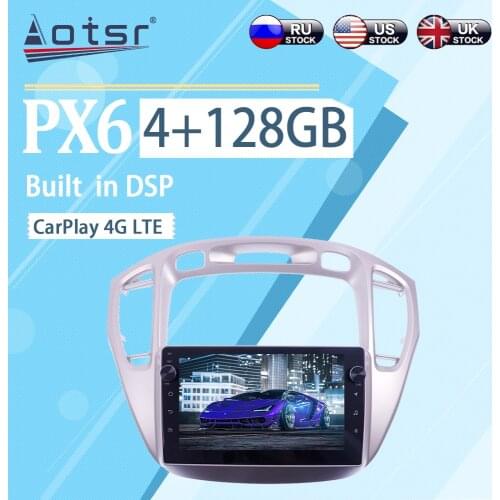 4+128GB For Toyota Highlander 2002 - 2008 Android 10 BT WIFI Wireless Carplay Car Multimedia Radio Player GPS Navigation Stereo