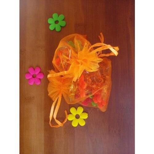 500pcs 17*23cm Orange Organza Gift Bag Jewelry Packaging Display Bags Drawstring Pouch For Bracelet/necklace Mini Yarn Bag