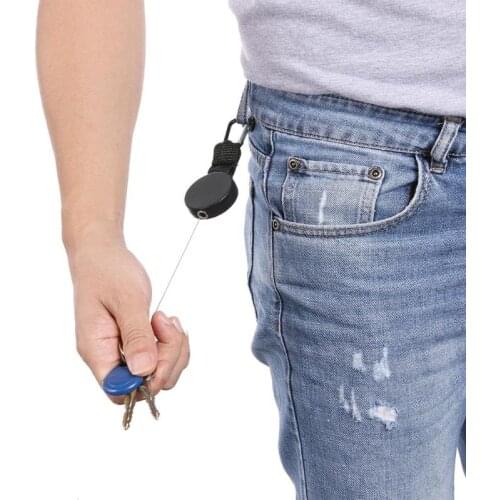 Safety Anti-lost Rope Burglar Quickdraw Retractable Keyring Keychains Automatically Keychain Buckle Recoil Ring Pull Clip