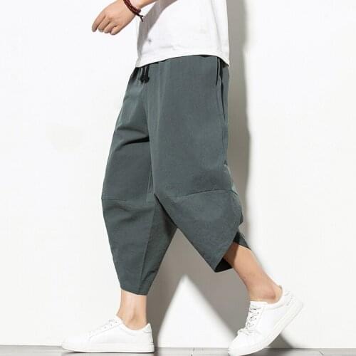 Summer cotton harem pants for men casual hip-hop pants cross harem leg pants for jogging street wear
