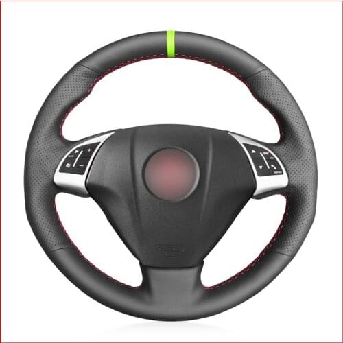 MEWANT Black Genuine Leather Car Steering Wheel Cover for Fiat Grande Punto Bravo Linea 2007-2019 Qubo Doblo Opel Combo
