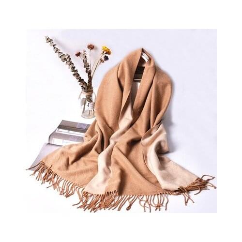 Double Sided Pure Cashmere Scarf For Women In Autumn And Winter