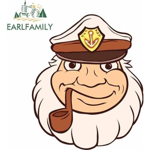 EARLFAMILY 13cm x 10.6cm for Color Captain Portrait Car Stickers and Decals Vinyl DIY Hip Hop 3D Waterproof Custom Printing