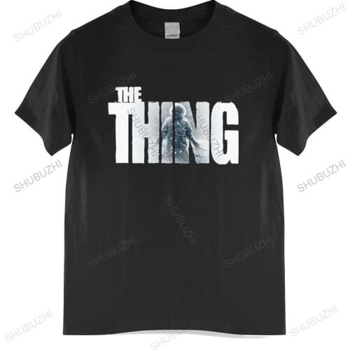 Cotton Tshirt mens summer Tops The Thing John Carpenter Retro Horror Movie Men Funny Tee Shirt Man Brand T-shirt Bigger size