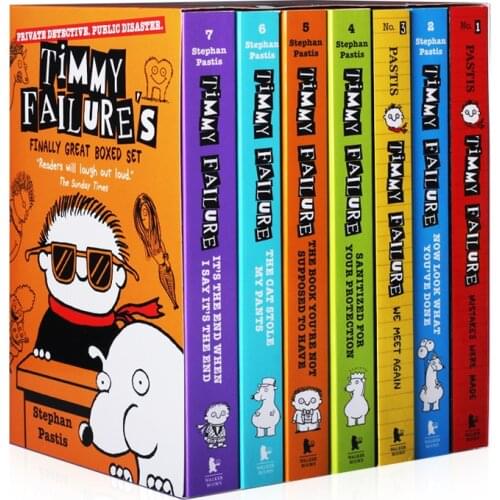 7 Books/Set Timmy Failure Book Collection Series Kids English Reading Story Book Detective Novels