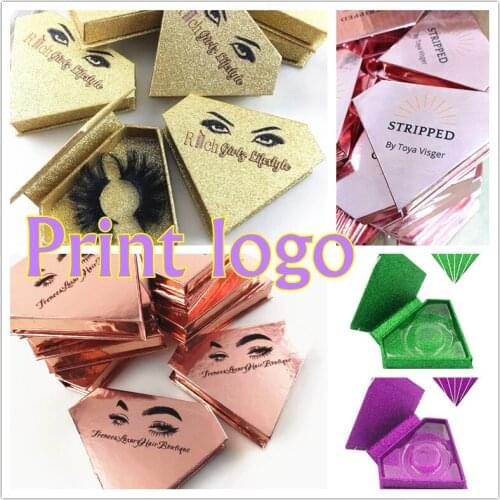Wholesale Eyelash Packaging Box Lash Boxes Package Custom Magnetic diamond Faux Cils Makeup Storage Case bulk Vendors