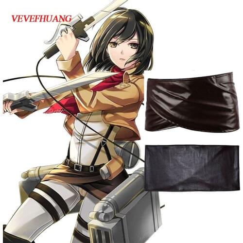 VEVEFHUANG Cosplay Attack on Titan Shingeki No Kyojin Leather Skirt Hookshot Belt Costume Chocolate Apron Xmas Carnival Daily