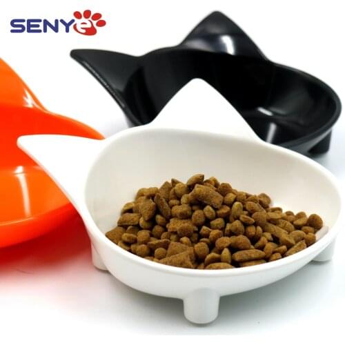 Pet Bowl High Quality Product Melamine Non-slip Cute Cat-shaped Color Cat Bowl Food Water Feeder Pet Supplies