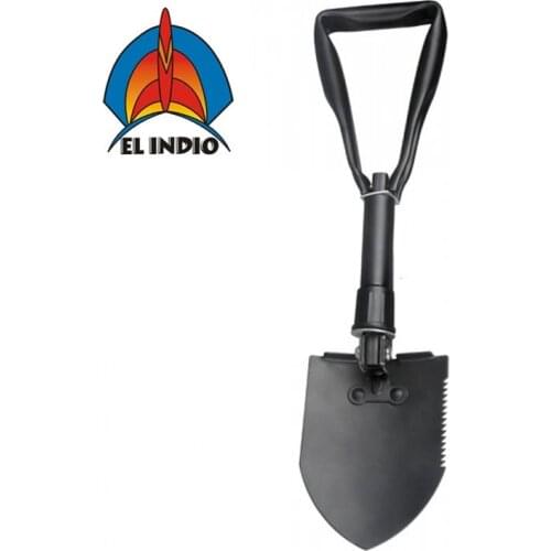 EL INDIO Multi-Function Military Folding Shovel for Camping Shovel Pickaxe with Triangular Handle middle size