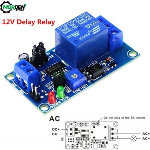 Time Relay Module Normal Open Delay Relay Timing Relay Control Switch Module Adjustable Potentiometer LED Indicator DC 12V