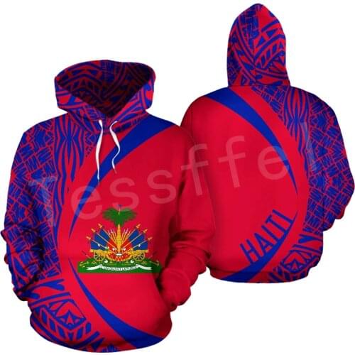 Tessffel Country Emblem Flag Caribbean Sea Haiti Island Retro Pullover Men/Women Tracksuit Jacket 3Dprint Streetwear Hoodies A32