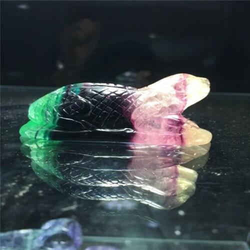 New fashion natural color fluorite carved lizard, lizard skull decorative household decoration
