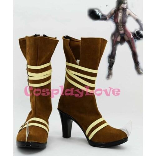 Newest Custom Made American Movie Brown Arkham Asylum Harley Cosplay Shoes Long Boots For Halloween