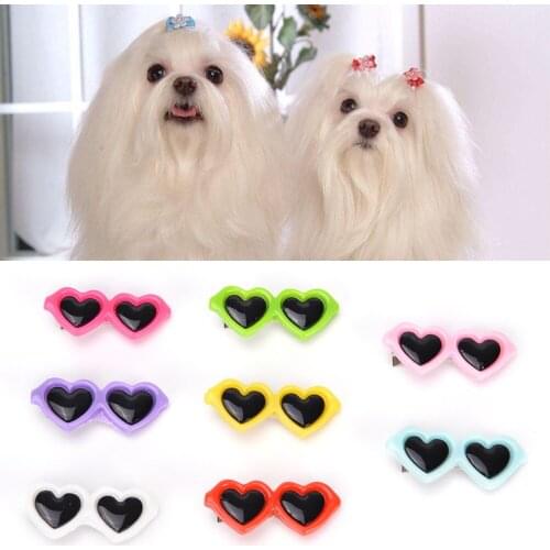 1PCS Love Glasses Pet Puppy Dog Cat Hairpin DIY Hair Sunglasses Hair Clips Pet Dog Grooming Decorative Pet Hair Accessories