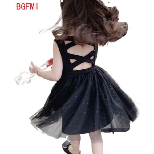 1-8Y Girls Baby Base Dress 2021 new Kid childrens Fashion Princess dress Summer Clothes Openwork Tulle dress Hollow out back