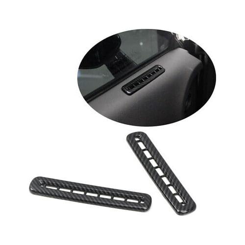 Carbon Fiber Look Front Air Vent Cover Trim 2pcs For Dodge Challenger 2015-2019