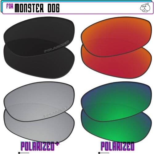EZReplace Polarized Replacement Lenses for - Oakley Monster Dog Sunglasses - BkSrP Plus-RedGreenP