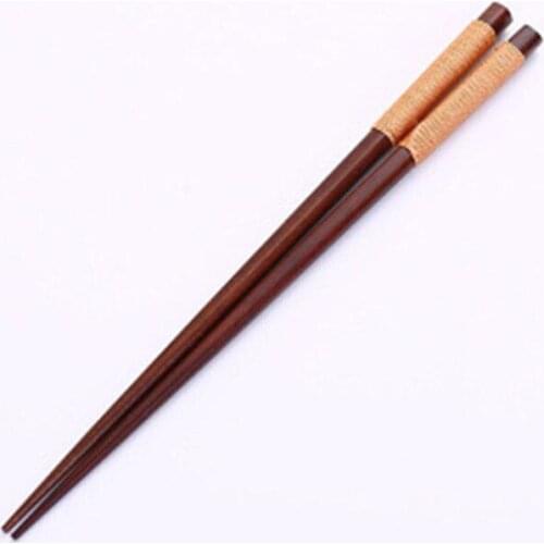 Handmade Natural Wood Sushi Chopsticks Set Value Gift Sushi Chinese food Tie line Chopstick Reusable