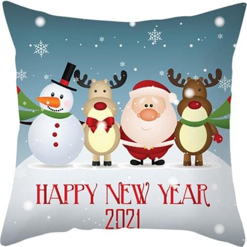 Santa Snowman Christmas Tree Elk Letters Cushion Cover Pillow Case Xmas Decor for you, your friends and your family