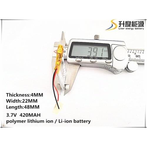[SD] 402248 3.7V,420mAH,[402248] Polymer lithium ion / Li-ion battery for TOY,POWER BANK,GPS,mp3,mp4,cell phone,speaker