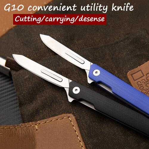 G10 folding knife sharp blade leather knife tactical knife outdoor survival camping emergency tool paper cutting out of the box
