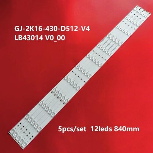 Led Backligth Strip GJ-2K16-430-D512-V4 for 43PUS6401/12 43PUS6101/12 TPT430U3-EQYSHM.G LB43014 V0_00 43PUS6201 43PUS6551