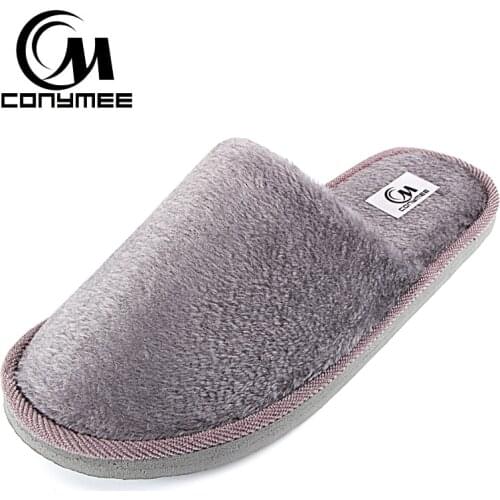 Winter Slippers Men Indoor Shoes Casual Sneakers For Home Cotton Slipper Terlik Soft Plush Warm Pantuflas Man Big Size Shoe