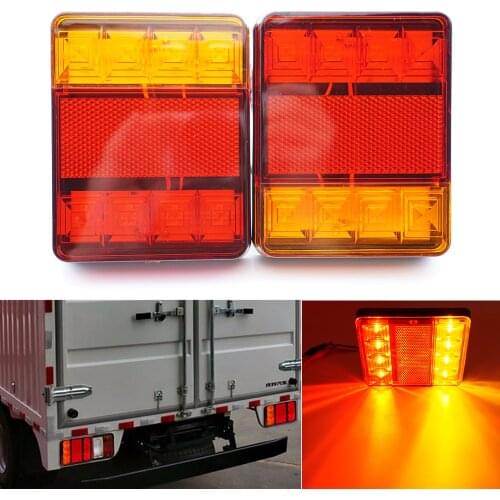 Pair 12V Waterproof Car Truck LED Rear Tail Light Warning Lights Rear Lamp for Trailer Caravans UTE Caravans Campers ATV Boats
