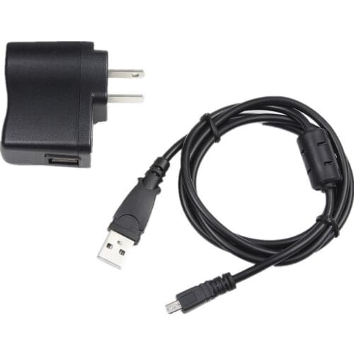 USB AC/DC Adapter Charger+PC Cord For Panasonic Lumix DMC-SZ10 k DMC-FX45 Camer nikon 8pin a